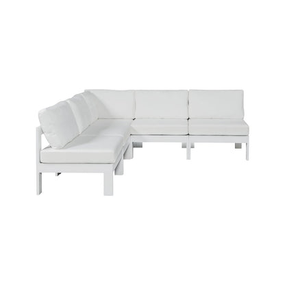 Nizuc White Water Resistant Fabric Outdoor Patio Modular Sectional