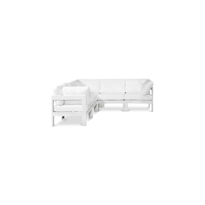 Nizuc White Water Resistant Fabric Outdoor Patio Modular Sectional