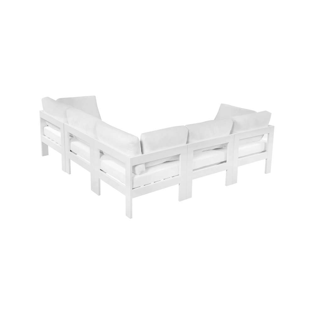 Nizuc White Water Resistant Fabric Outdoor Patio Modular Sectional