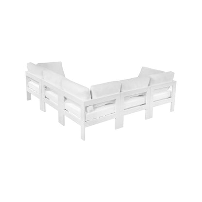Nizuc White Water Resistant Fabric Outdoor Patio Modular Sectional