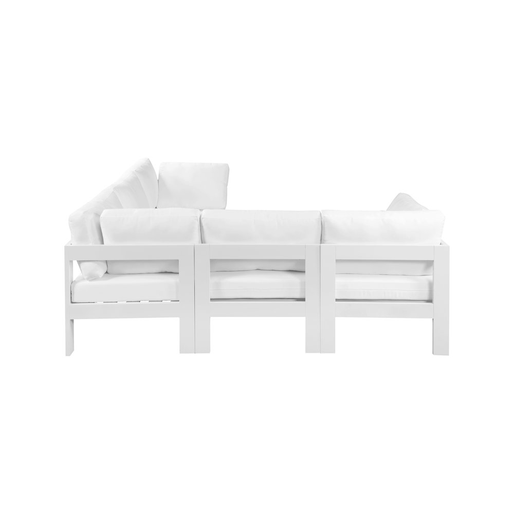 Nizuc White Water Resistant Fabric Outdoor Patio Modular Sectional
