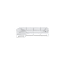 Nizuc White Water Resistant Fabric Outdoor Patio Modular Sectional
