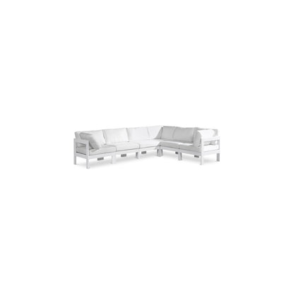 Nizuc White Water Resistant Fabric Outdoor Patio Modular Sectional