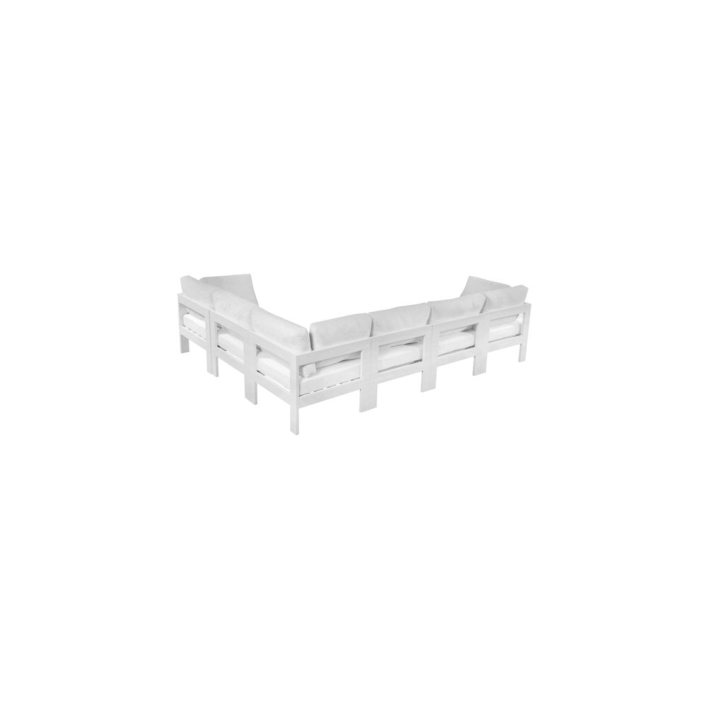 Nizuc White Water Resistant Fabric Outdoor Patio Modular Sectional