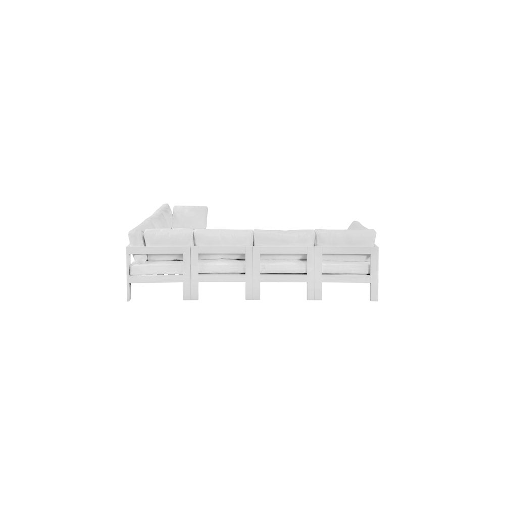 Nizuc White Water Resistant Fabric Outdoor Patio Modular Sectional