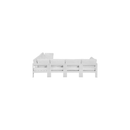 Nizuc White Water Resistant Fabric Outdoor Patio Modular Sectional