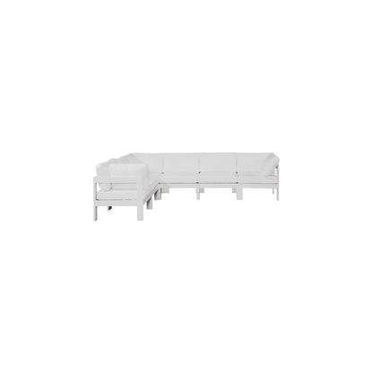Nizuc White Water Resistant Fabric Outdoor Patio Modular Sectional