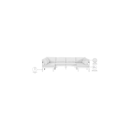 Nizuc White Water Resistant Fabric Outdoor Patio Modular Sectional
