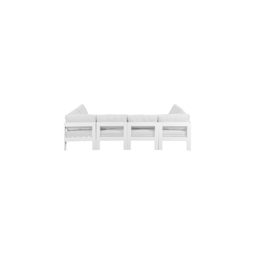 Nizuc White Water Resistant Fabric Outdoor Patio Modular Sectional