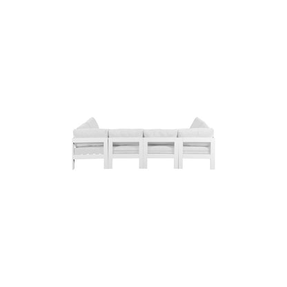 Nizuc White Water Resistant Fabric Outdoor Patio Modular Sectional