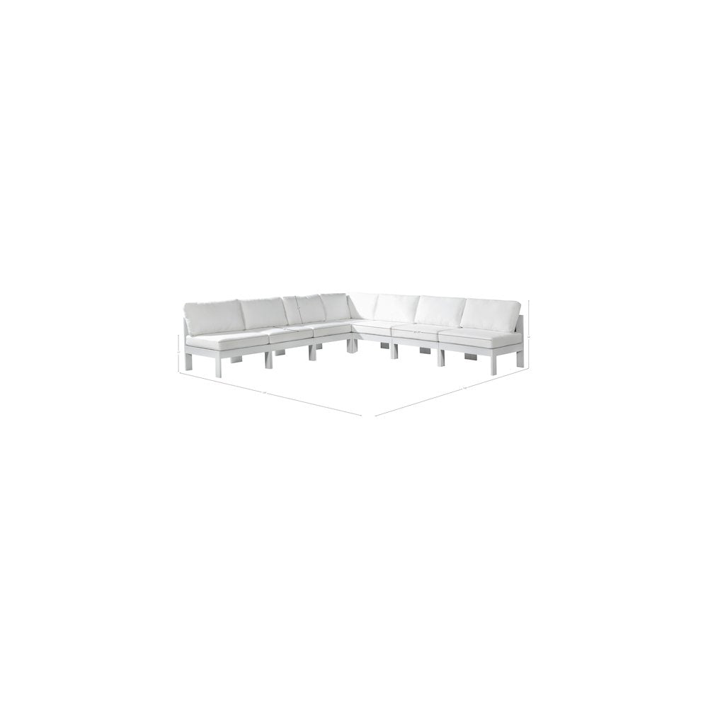 Nizuc White Water Resistant Fabric Outdoor Patio Modular Sectional