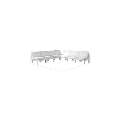 Nizuc White Water Resistant Fabric Outdoor Patio Modular Sectional