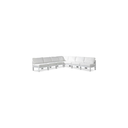 Nizuc White Water Resistant Fabric Outdoor Patio Modular Sectional