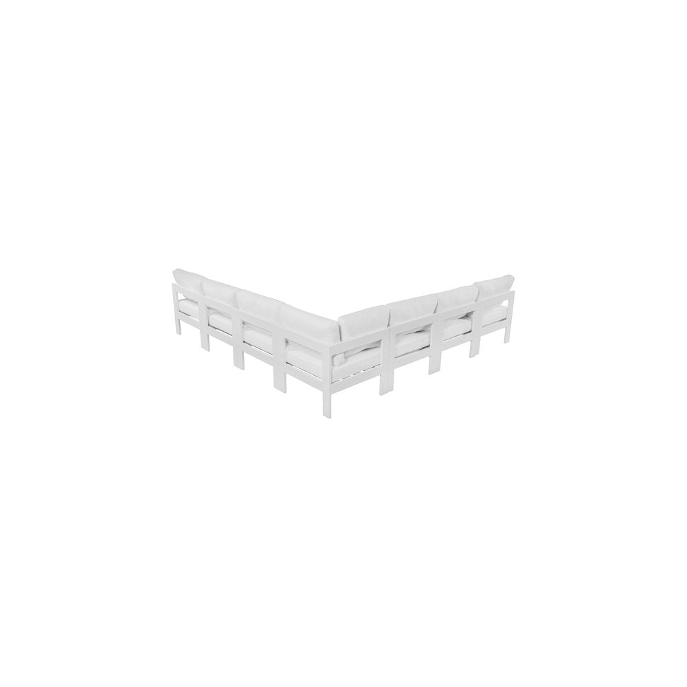 Nizuc White Water Resistant Fabric Outdoor Patio Modular Sectional