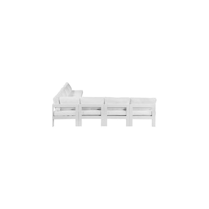 Nizuc White Water Resistant Fabric Outdoor Patio Modular Sectional