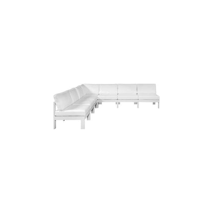Nizuc White Water Resistant Fabric Outdoor Patio Modular Sectional