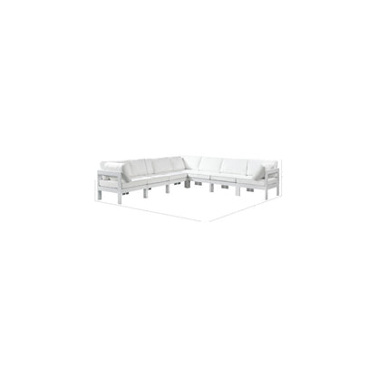 Nizuc White Water Resistant Fabric Outdoor Patio Modular Sectional