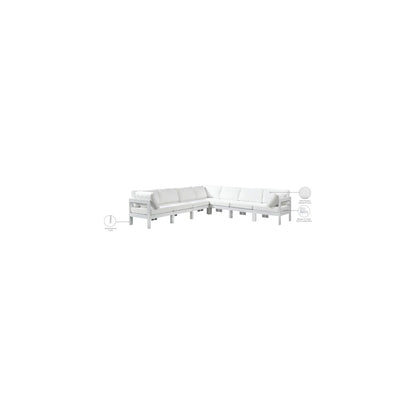 Nizuc White Water Resistant Fabric Outdoor Patio Modular Sectional