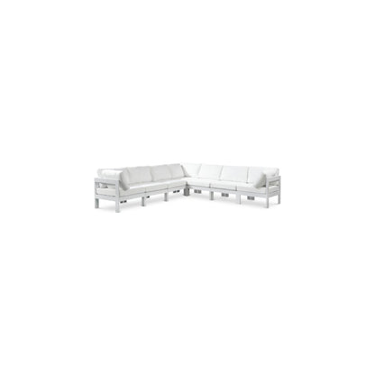 Nizuc White Water Resistant Fabric Outdoor Patio Modular Sectional
