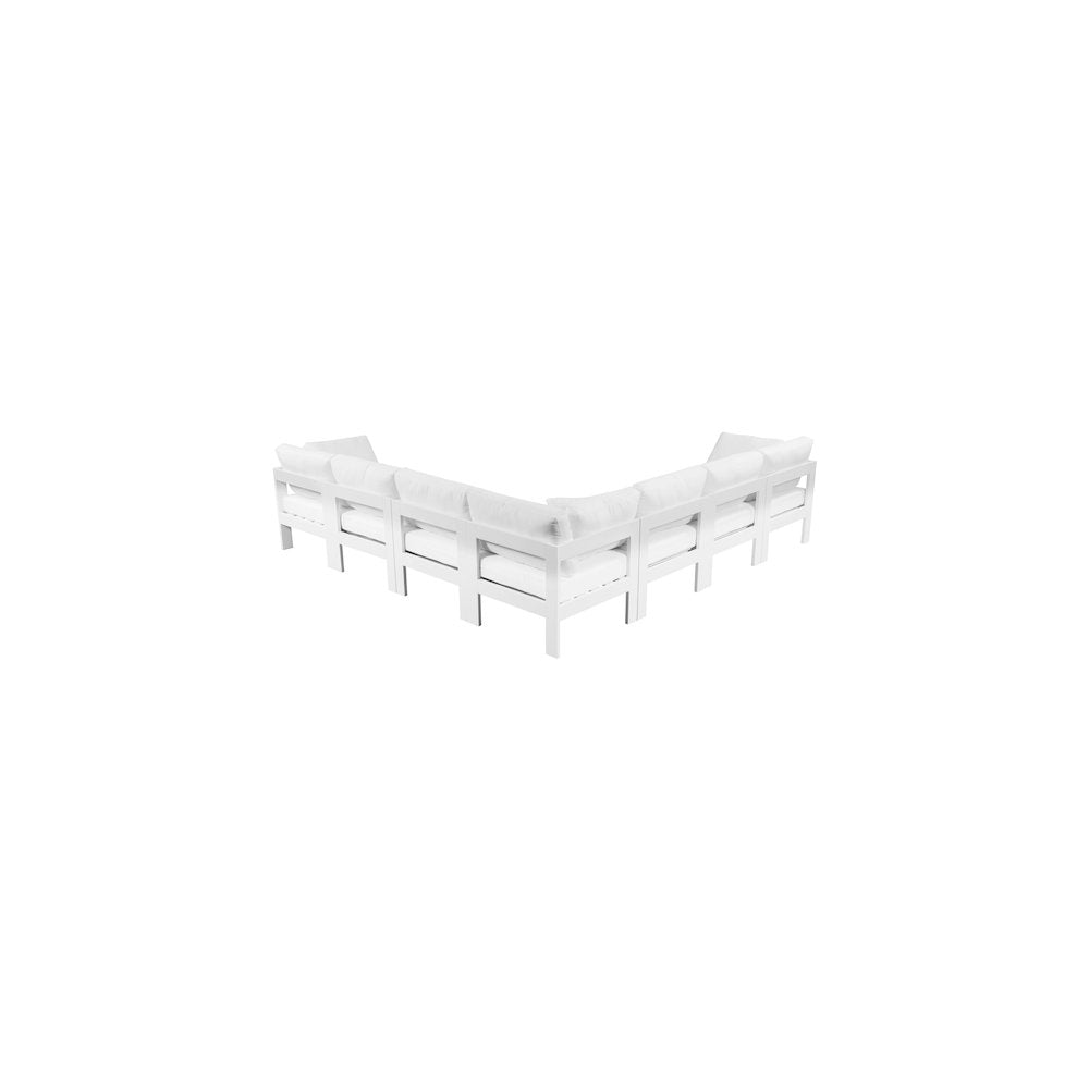 Nizuc White Water Resistant Fabric Outdoor Patio Modular Sectional