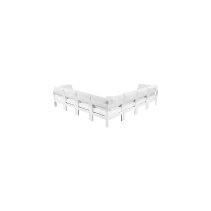 Nizuc White Water Resistant Fabric Outdoor Patio Modular Sectional