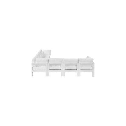 Nizuc White Water Resistant Fabric Outdoor Patio Modular Sectional