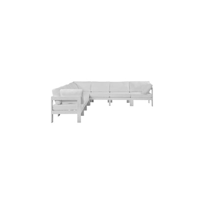 Nizuc White Water Resistant Fabric Outdoor Patio Modular Sectional