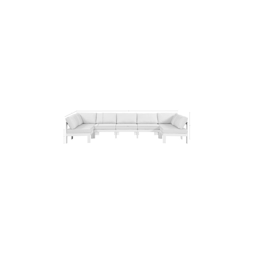 Nizuc White Water Resistant Fabric Outdoor Patio Modular Sectional
