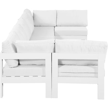 Nizuc White Water Resistant Fabric Outdoor Patio Modular Sectional