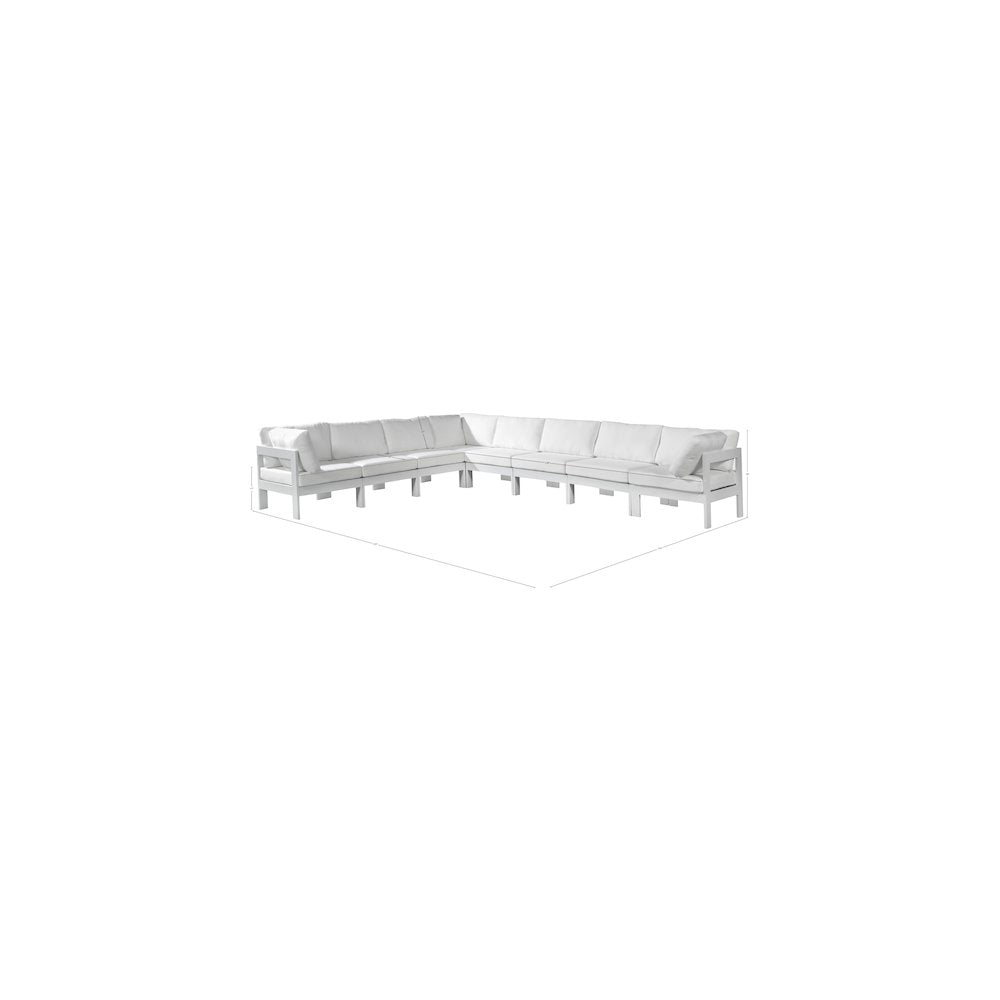 Nizuc White Water Resistant Fabric Outdoor Patio Modular Sectional