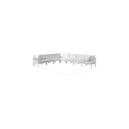 Nizuc White Water Resistant Fabric Outdoor Patio Modular Sectional
