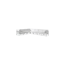 Nizuc White Water Resistant Fabric Outdoor Patio Modular Sectional