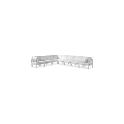 Nizuc White Water Resistant Fabric Outdoor Patio Modular Sectional