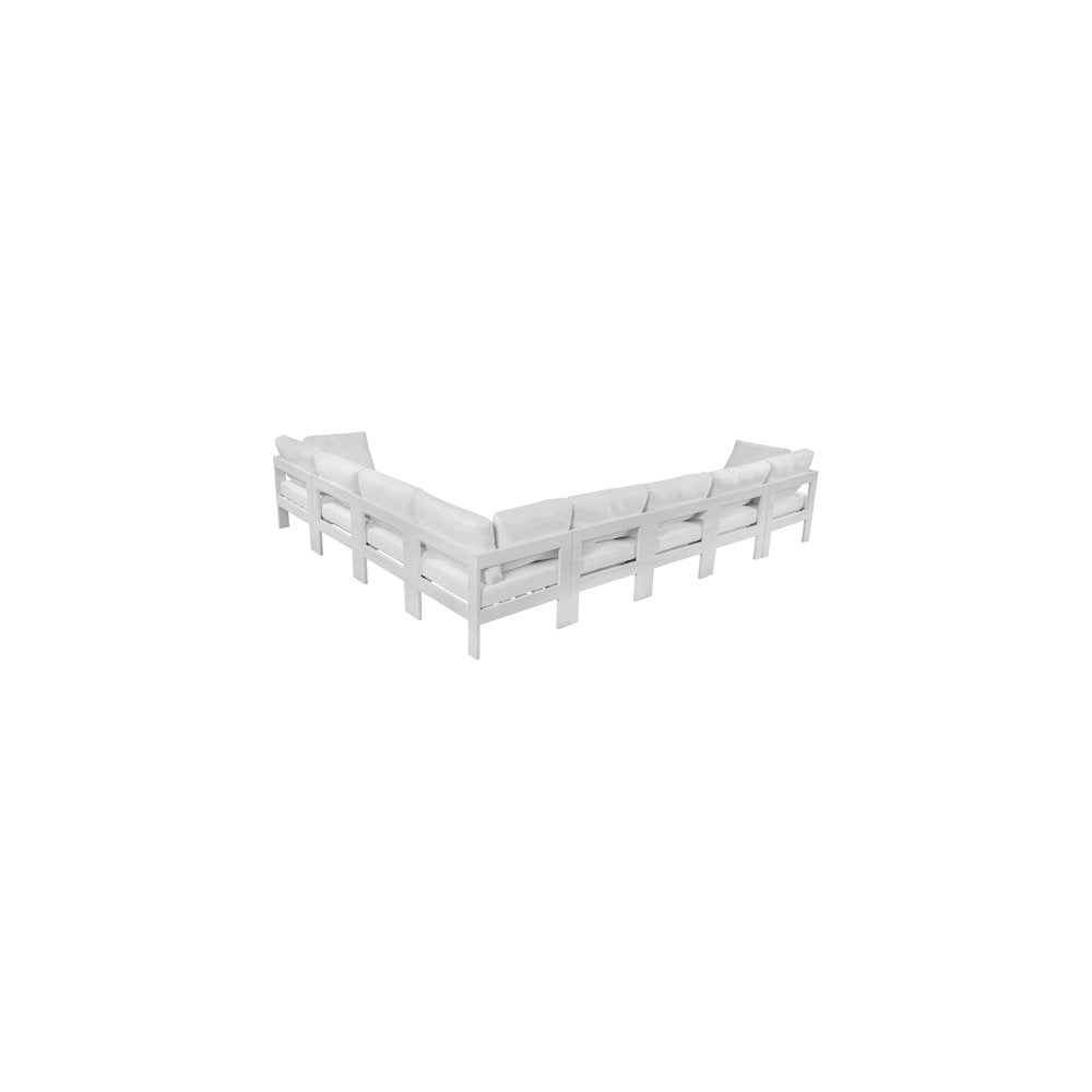 Nizuc White Water Resistant Fabric Outdoor Patio Modular Sectional