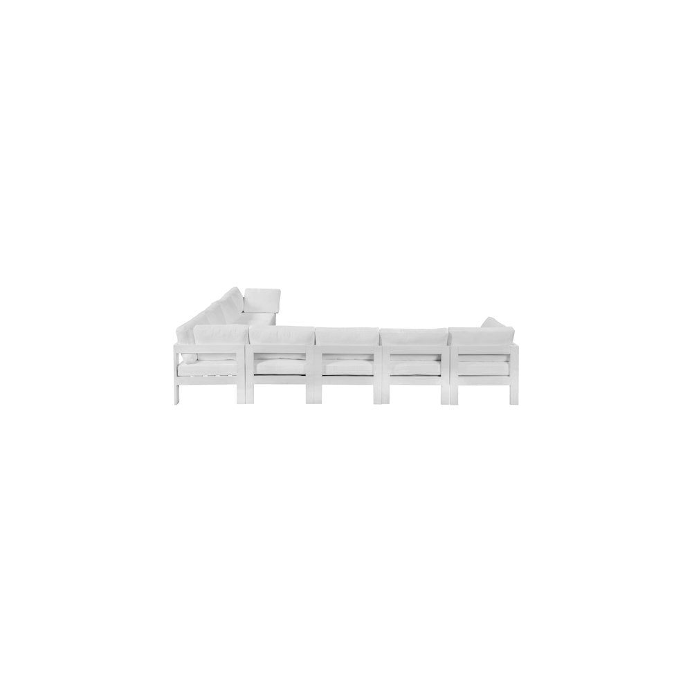 Nizuc White Water Resistant Fabric Outdoor Patio Modular Sectional