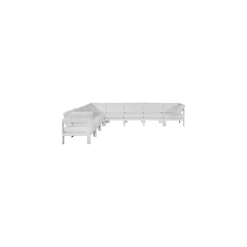 Nizuc White Water Resistant Fabric Outdoor Patio Modular Sectional