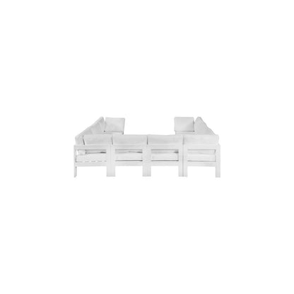 Nizuc White Water Resistant Fabric Outdoor Patio Modular Sectional