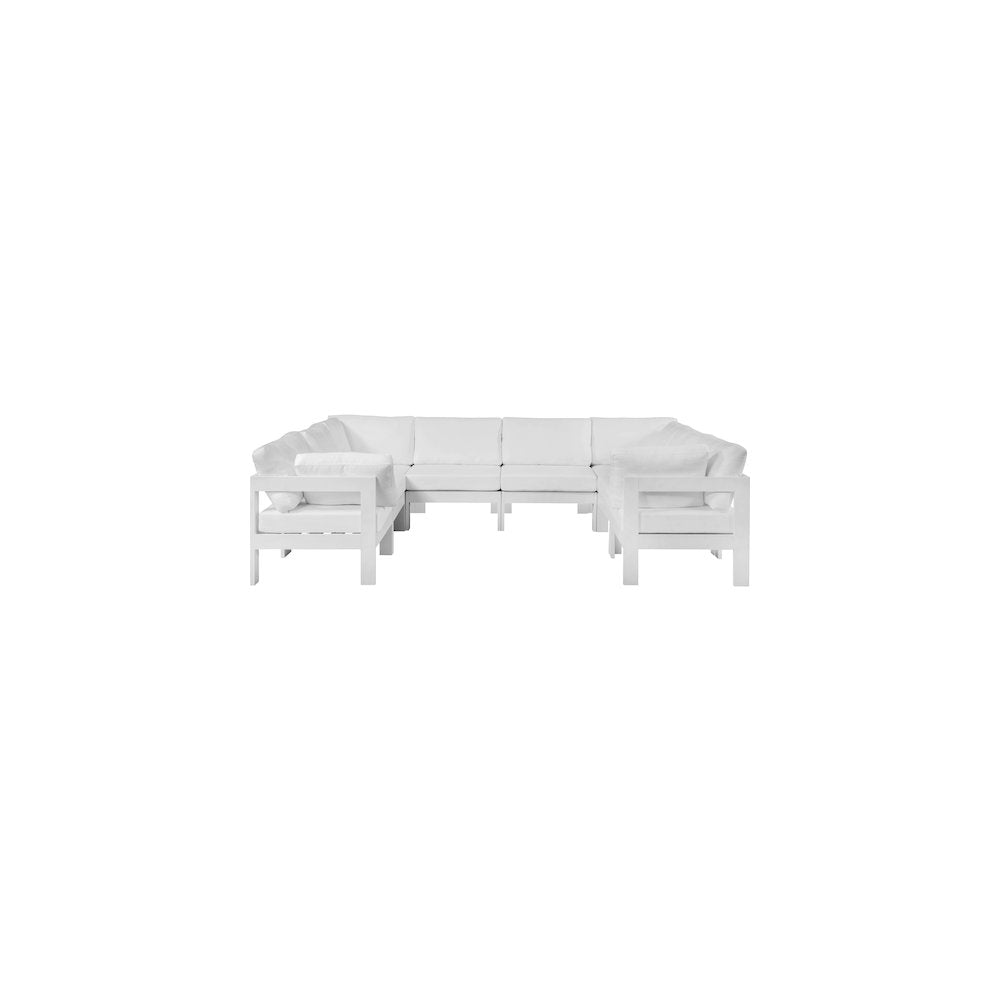 Nizuc White Water Resistant Fabric Outdoor Patio Modular Sectional