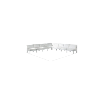 Nizuc White Water Resistant Fabric Outdoor Patio Modular Sectional