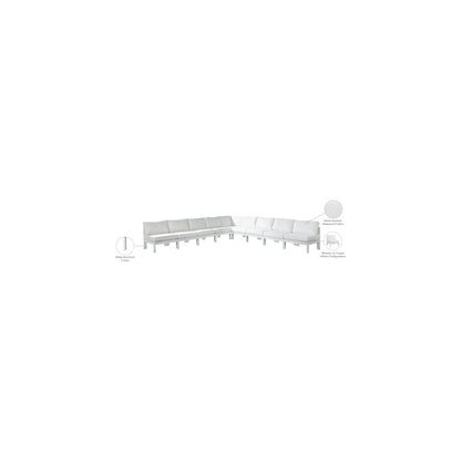 Nizuc White Water Resistant Fabric Outdoor Patio Modular Sectional