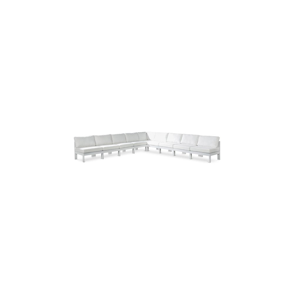 Nizuc White Water Resistant Fabric Outdoor Patio Modular Sectional