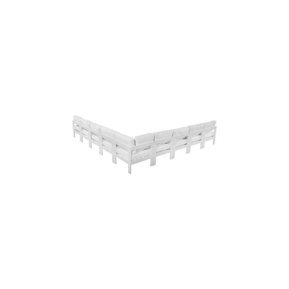 Nizuc White Water Resistant Fabric Outdoor Patio Modular Sectional