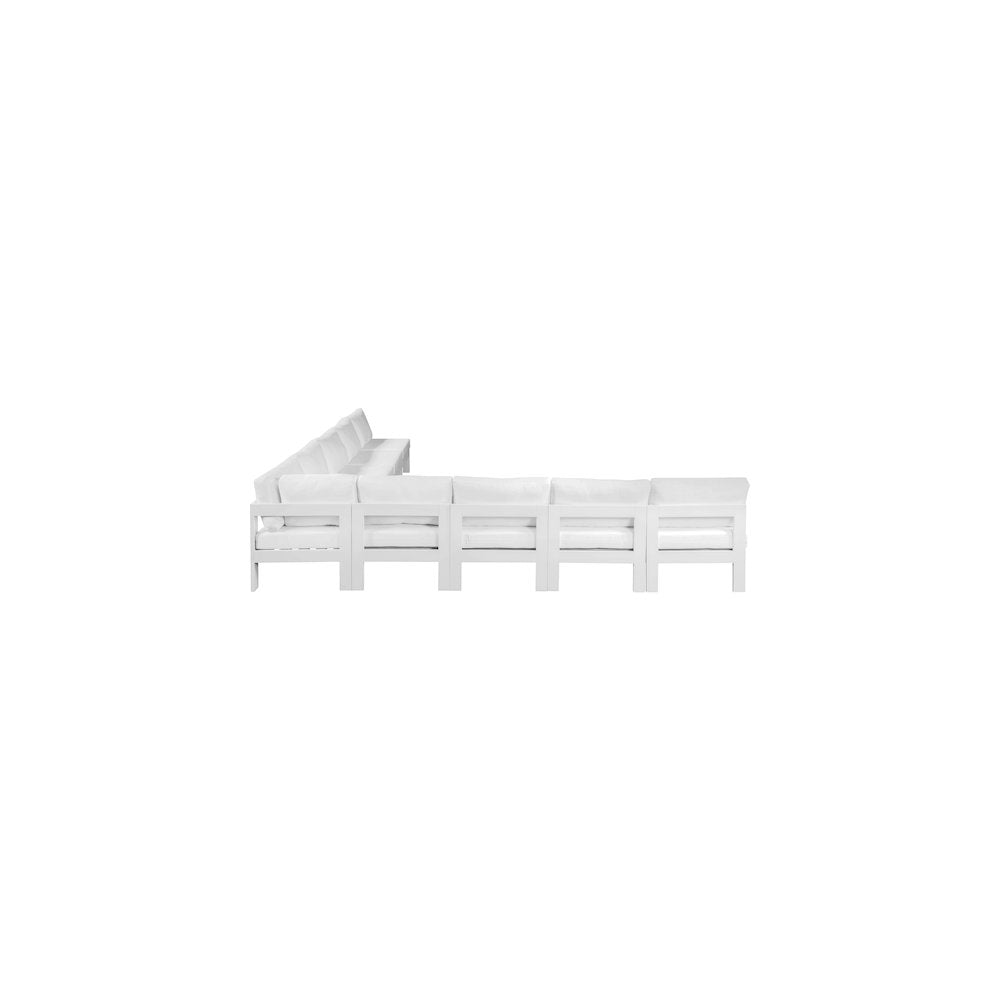 Nizuc White Water Resistant Fabric Outdoor Patio Modular Sectional