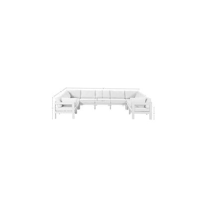 Nizuc White Water Resistant Fabric Outdoor Patio Modular Sectional