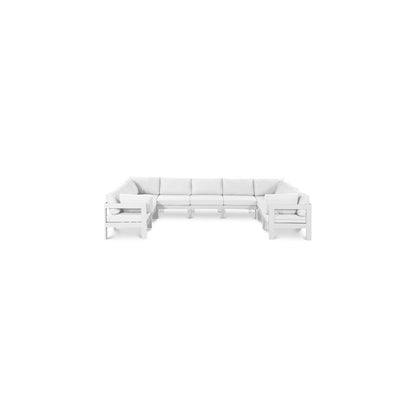 Nizuc White Water Resistant Fabric Outdoor Patio Modular Sectional