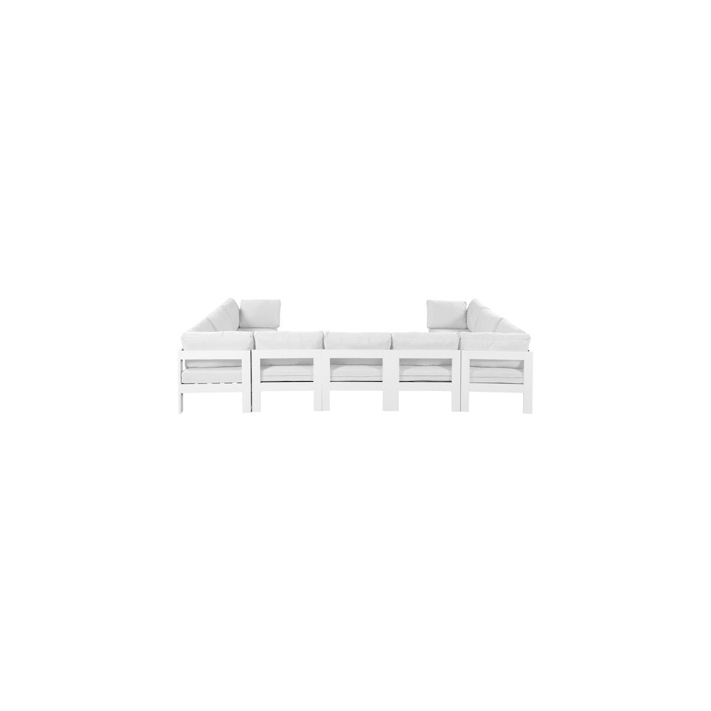 Nizuc White Water Resistant Fabric Outdoor Patio Modular Sectional