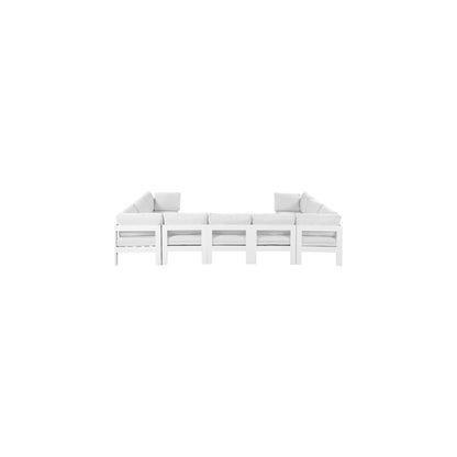 Nizuc White Water Resistant Fabric Outdoor Patio Modular Sectional
