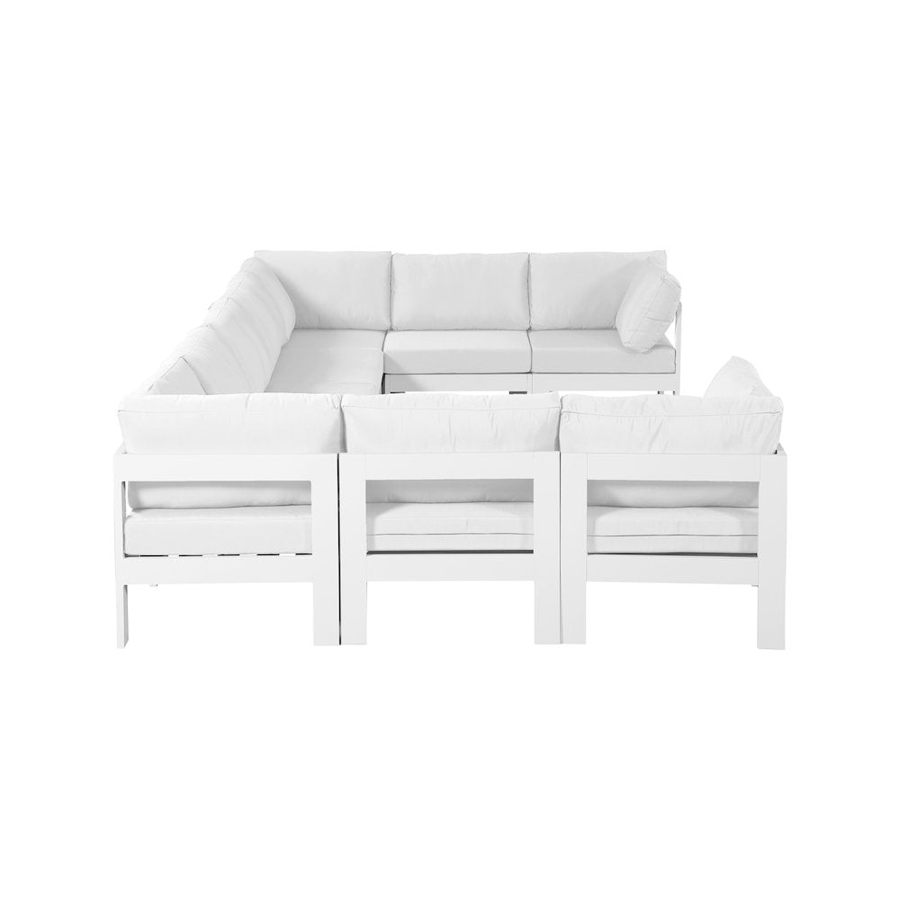 Nizuc White Water Resistant Fabric Outdoor Patio Modular Sectional