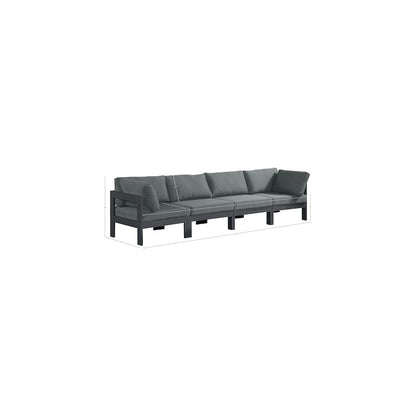 Nizuc Grey Water Resistant Fabric Outdoor Patio Modular Sofa