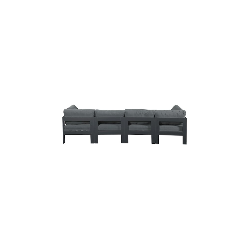 Nizuc Grey Water Resistant Fabric Outdoor Patio Modular Sofa